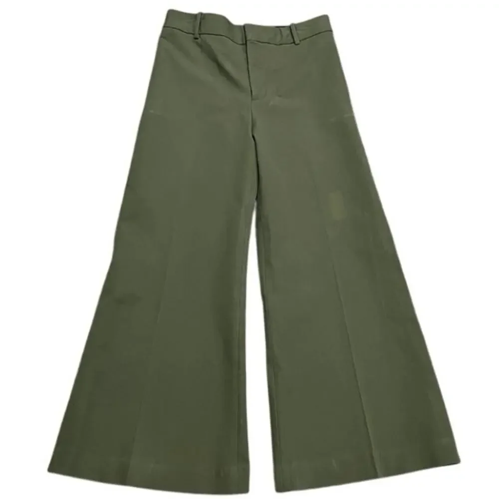 Frame Pleated Straight Leg Pleated Chino Pants size 12 Olive green. - Picture 4 of 7